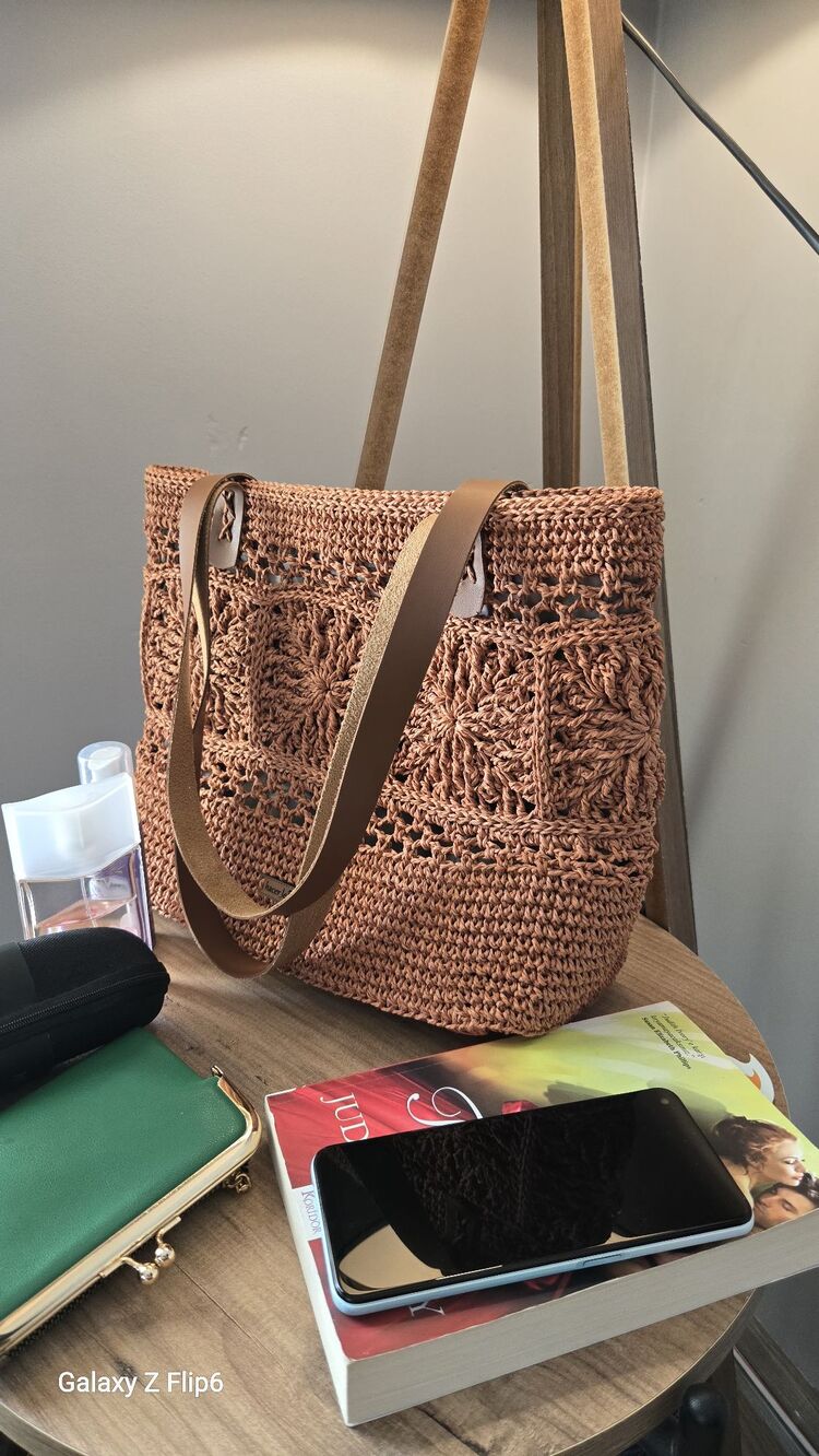 mozaik motif tasarım çanta (Bakır,çıtçıtlı)