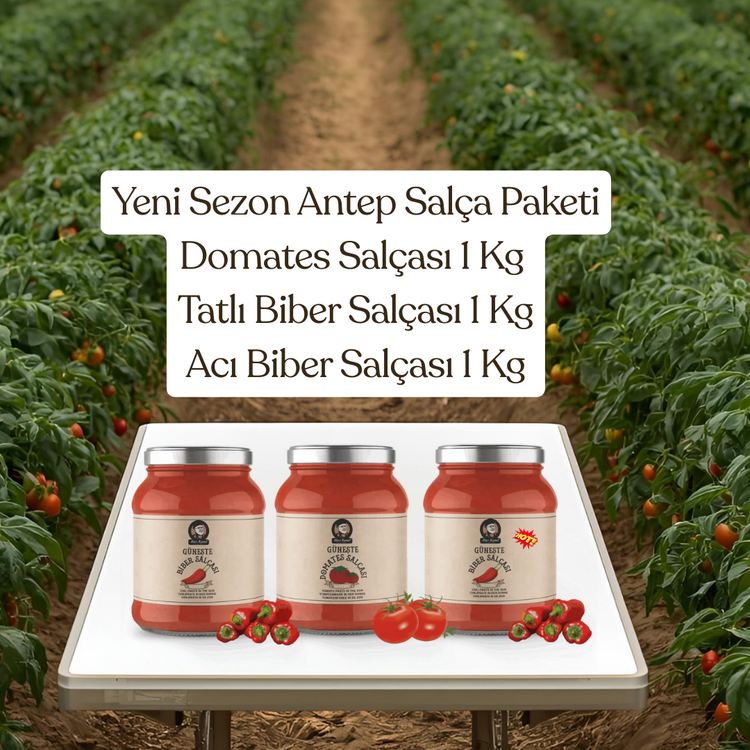HACI KAMİL ANTEP DOMATES BİBER ACI BİBER SALÇA 1ER KG