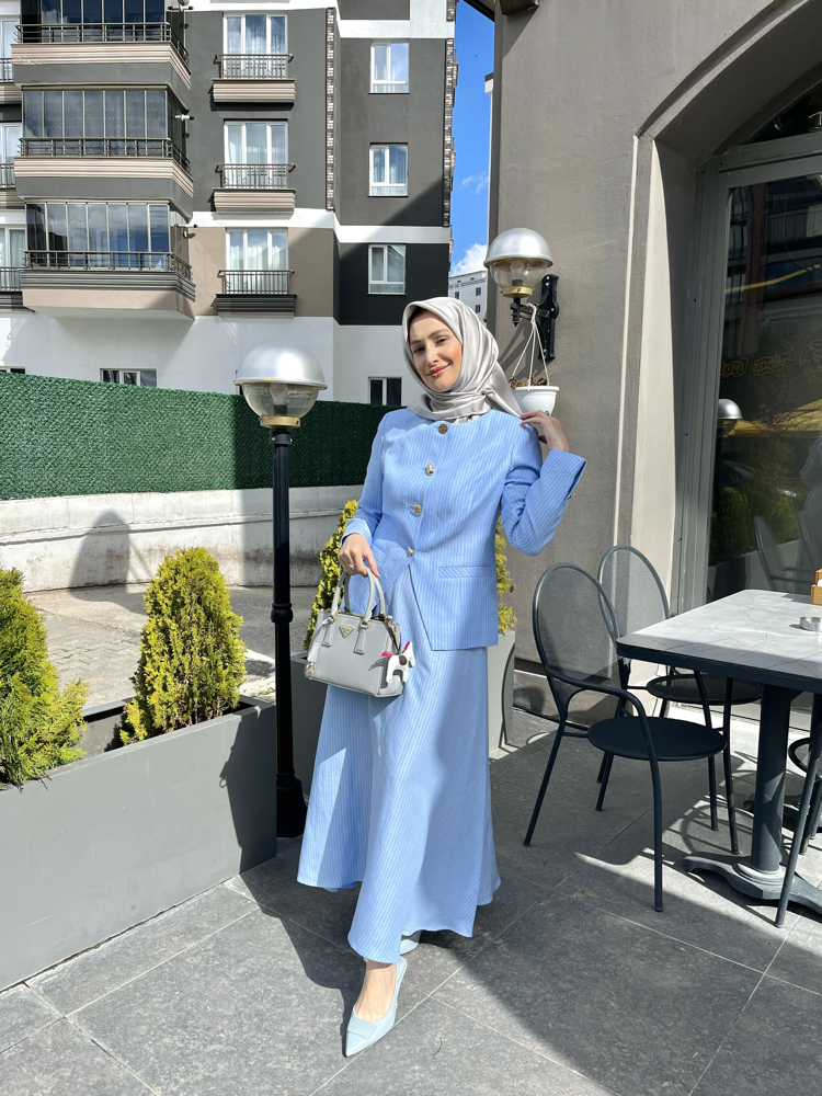 Maq özel tasarım ikili ceket etek takım