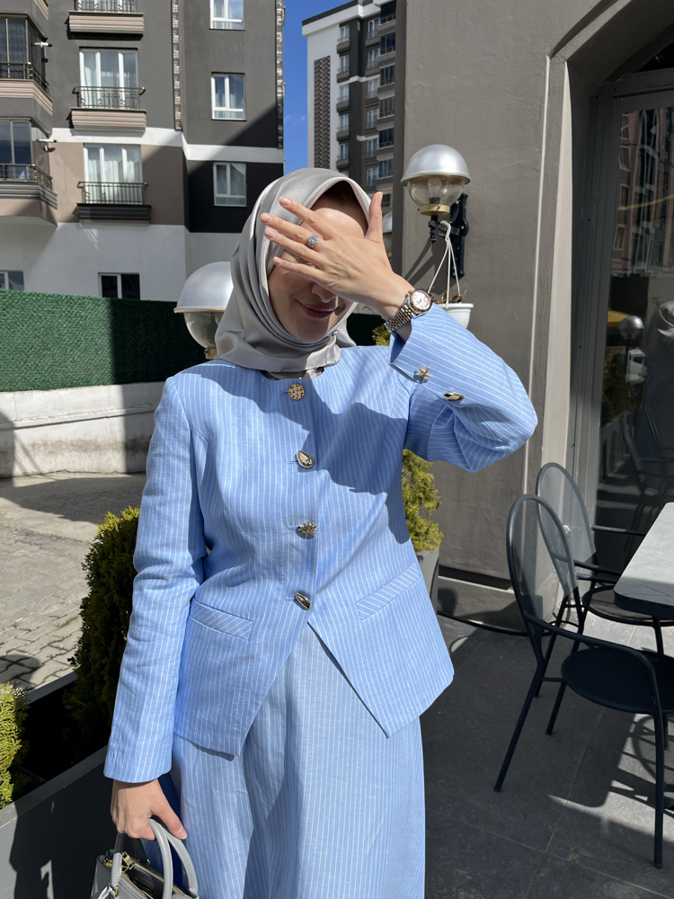 Maq özel tasarım ikili ceket etek takım