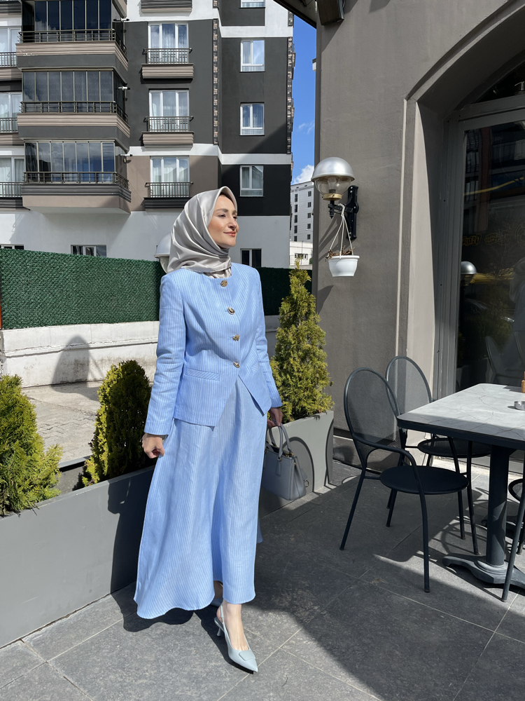 Maq özel tasarım ikili ceket etek takım