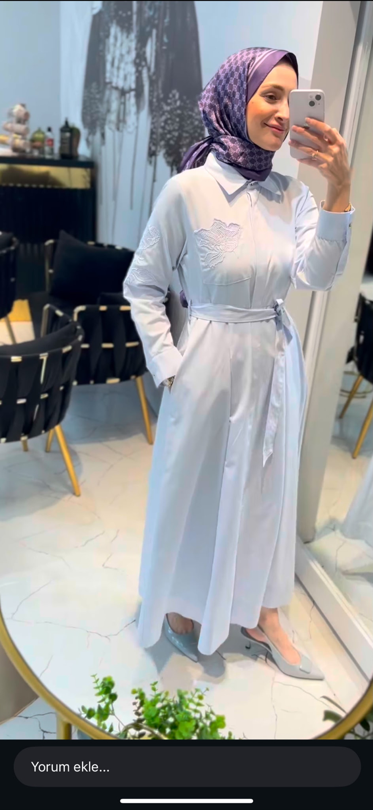 Pearly bebe mavi elbise 40 beden
