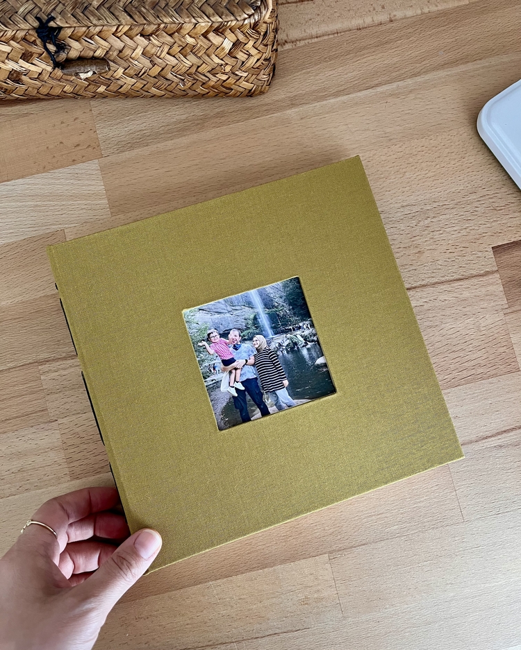 Çerçeve (Yağ Sarıs) | El Yapımı Fotoğraf Albümü | Anı Defteri | 21x21