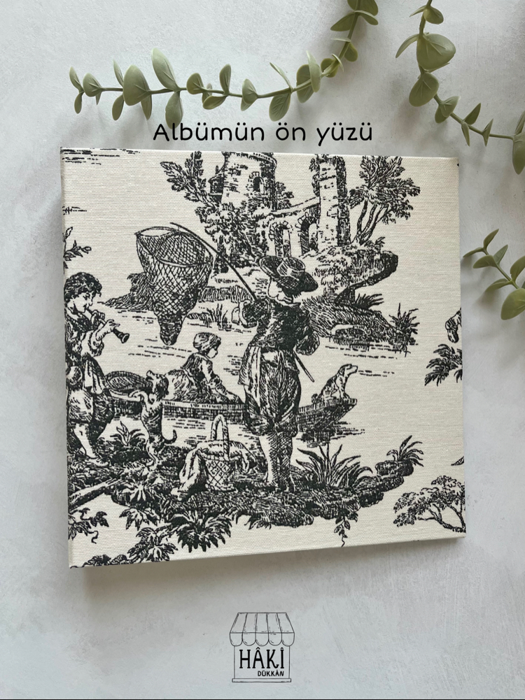 Aheste (Siyah) No:2 | El Yapımı Fotoğraf Albümü | Anı Defteri | 21x21