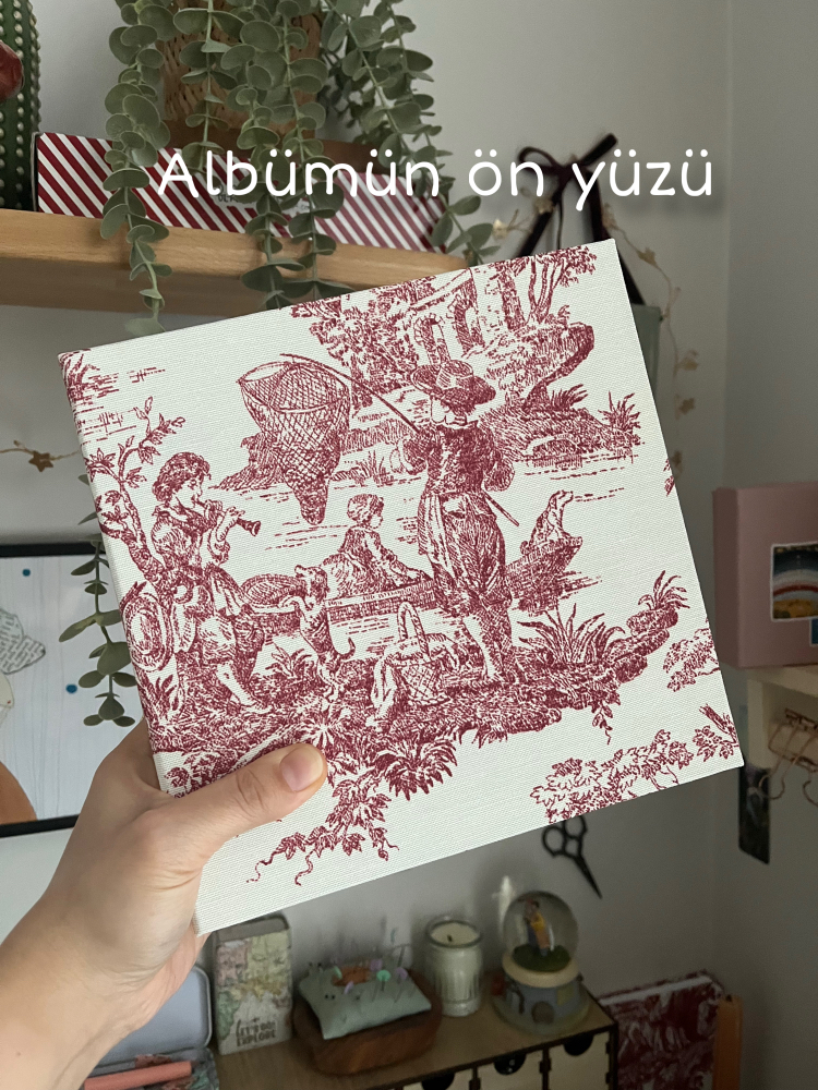 Aheste Balıkçı Çocuk (Bordo) | El Yapımı Fotoğraf Albümü | Anı Defteri | 21x21