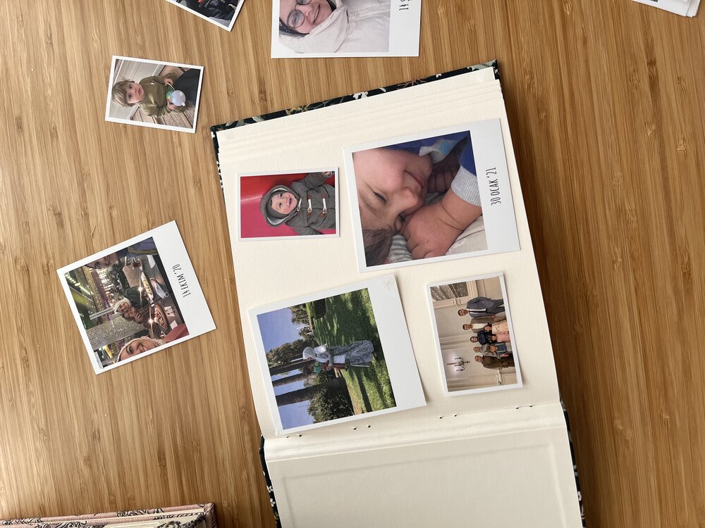 Aheste (Siyah Renk) | El Yapımı Fotoğraf Albümü - 21x21 cm | Anı Defteri 