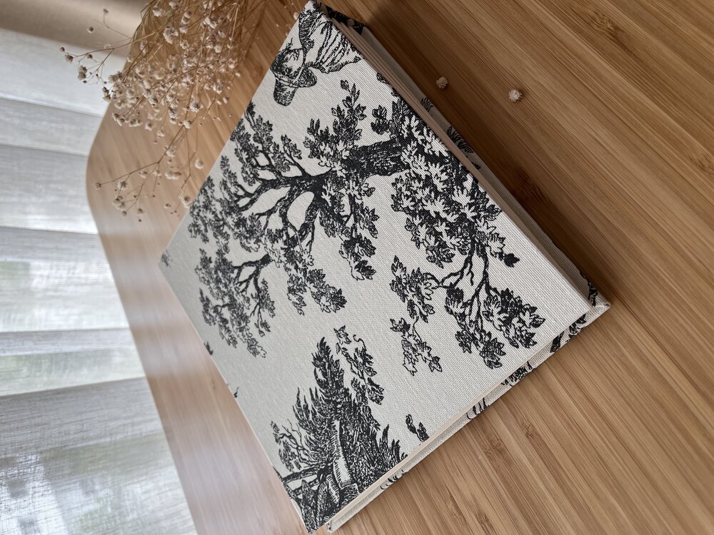 Aheste (Siyah Renk) | El Yapımı Fotoğraf Albümü - 21x21 cm | Anı Defteri 