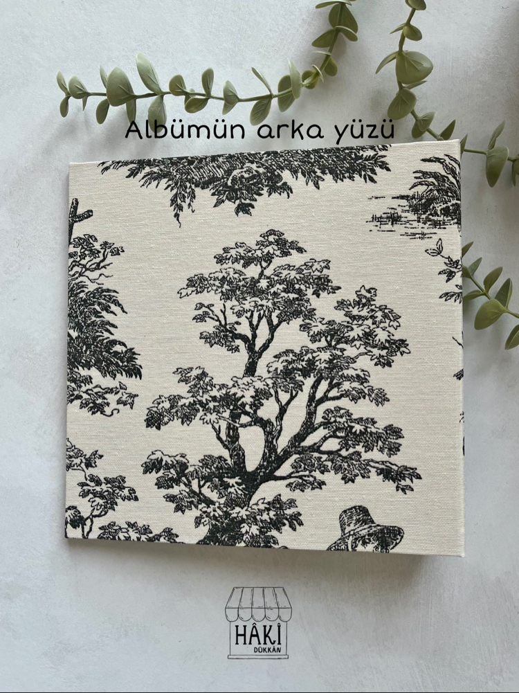 Aheste (Siyah) No:2 | El Yapımı Fotoğraf Albümü | Anı Defteri | 21x21