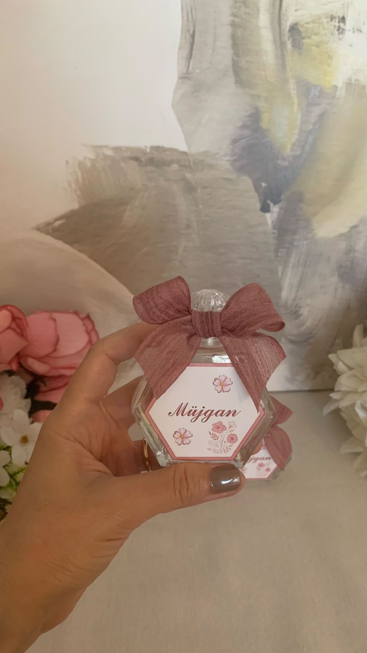 (50 Adet) Altıgen Cam Şişe Kolonya 