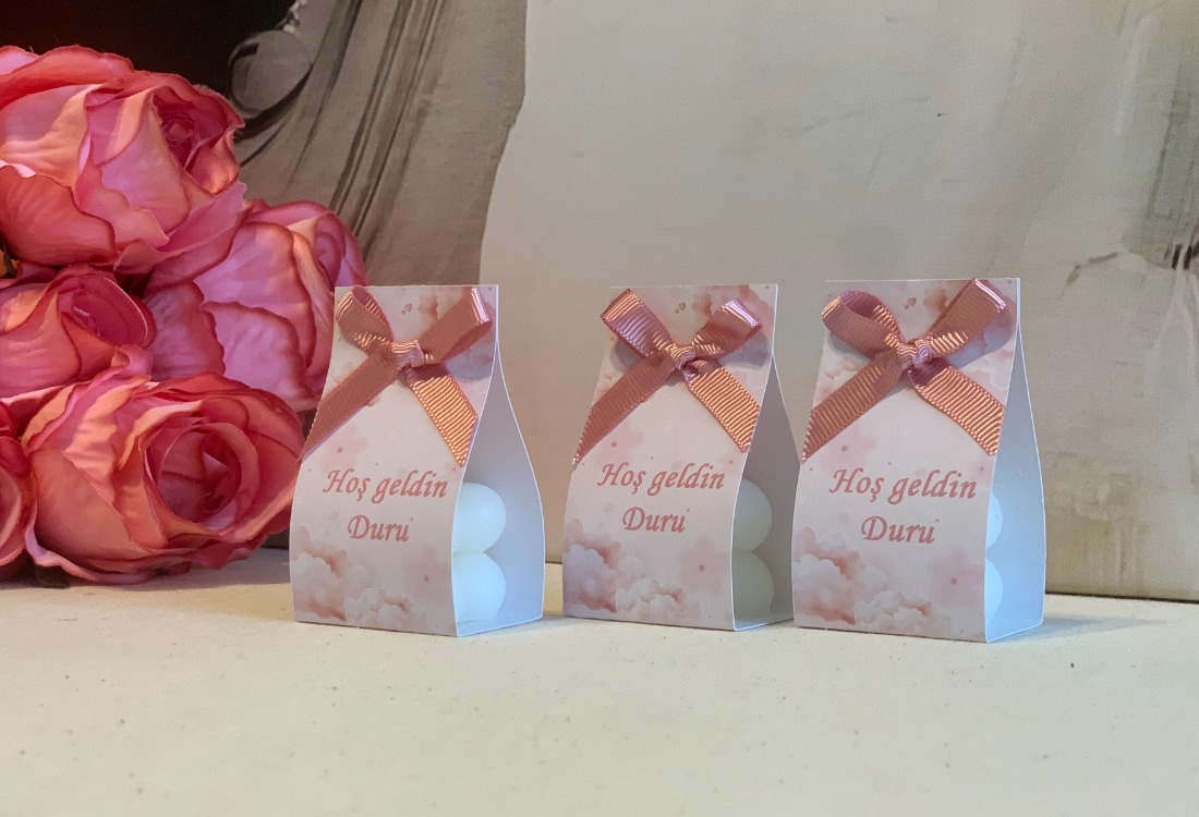 (30 ADET) İsme Özel Bubble Mum Newborn Hediyelik