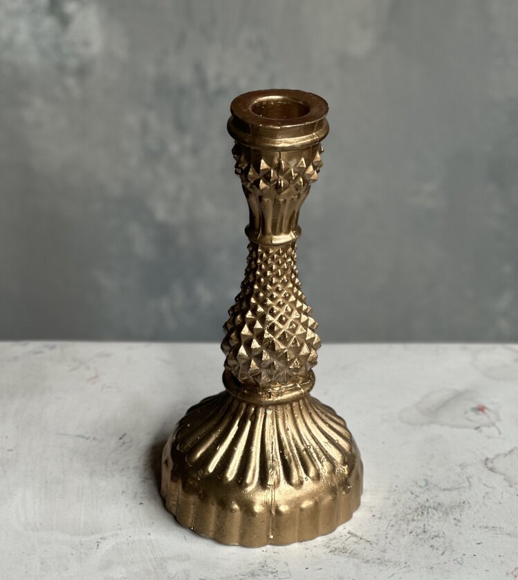 Polyester Bronz Şamdan Orta Boy