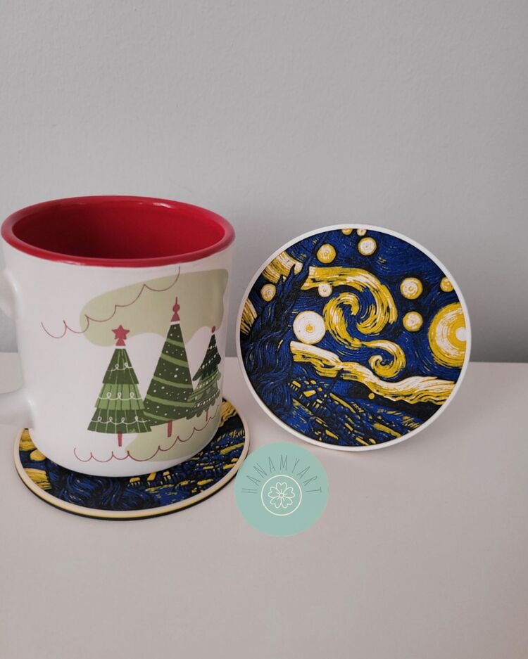 Yıldızlı Gece Kupa Altlığı Van Gogh