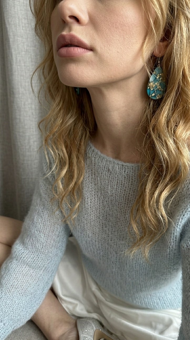 İki İplik Pinterest Model Mohair Kazak