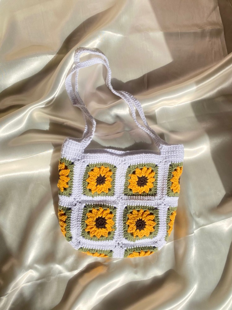 Sunflower / El Yapımı Omuz Çantası - Ayçiçeği