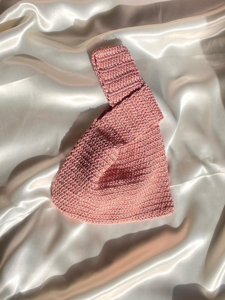 Knota / El Yapımı Düğümlü Tasarım Çanta - Pudra Pembe