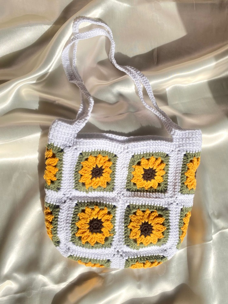 Sunflower / El Yapımı Omuz Çantası - Ayçiçeği
