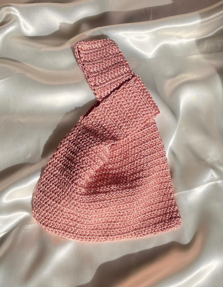 Knota / El Yapımı Düğümlü Tasarım Çanta - Pudra Pembe