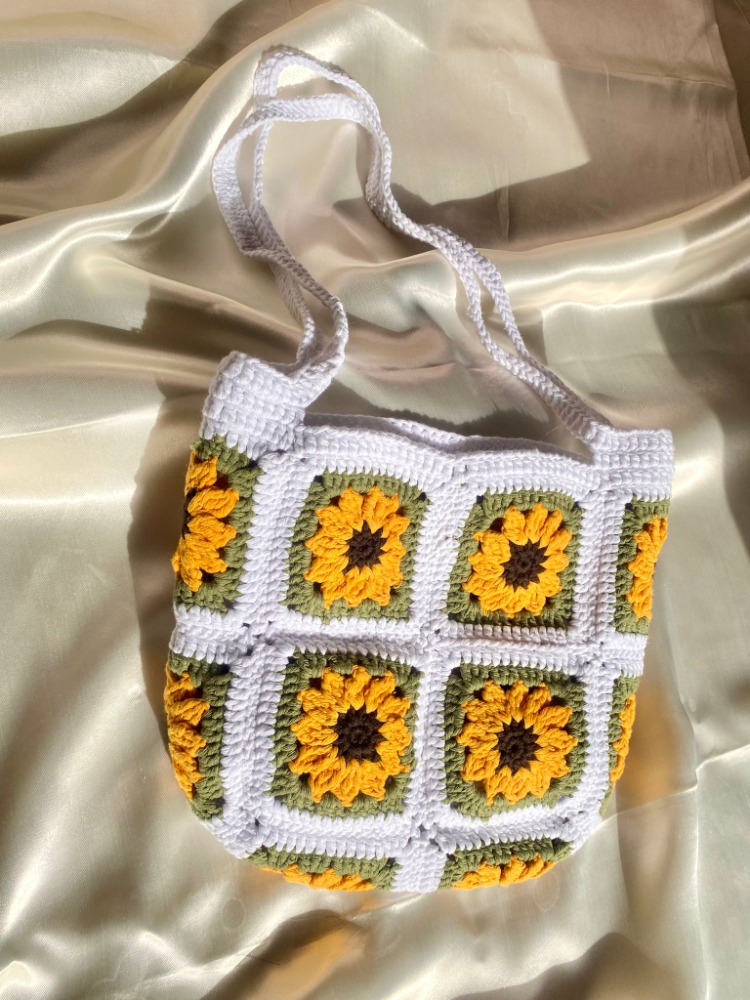 Sunflower / El Yapımı Omuz Çantası - Ayçiçeği