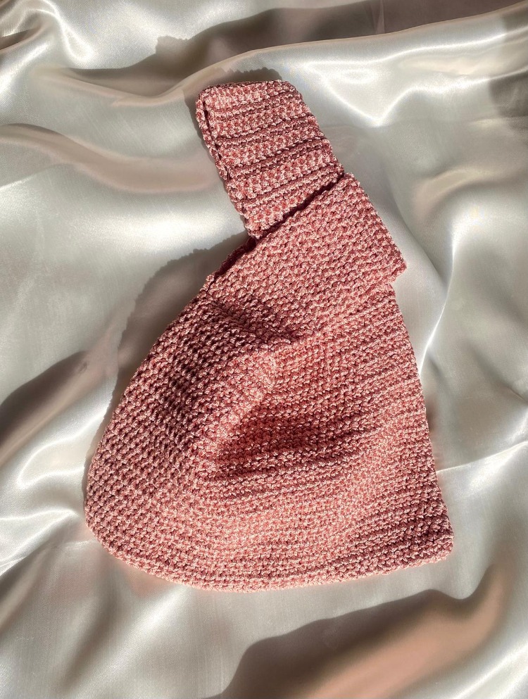 Knota / El Yapımı Düğümlü Tasarım Çanta - Pudra Pembe