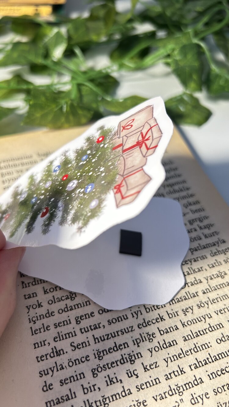 Yılbaşı ağacı mıknatıslı kitap ayracı