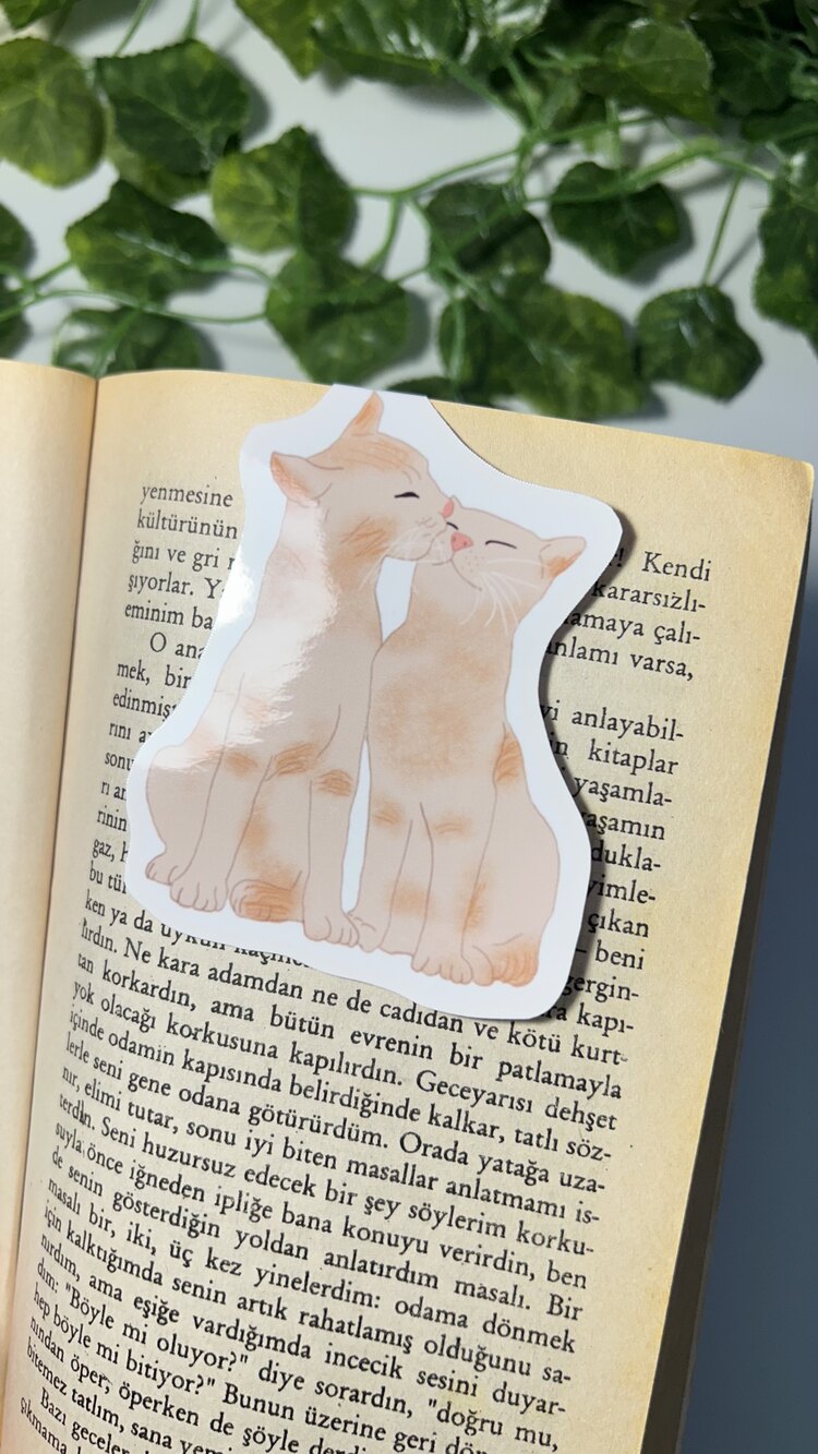 Kedi temalı 4'lü çoklu mıknatıslı kitap ayracı seti