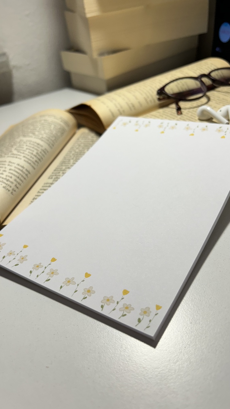 Papatya temalı notepad/memopad