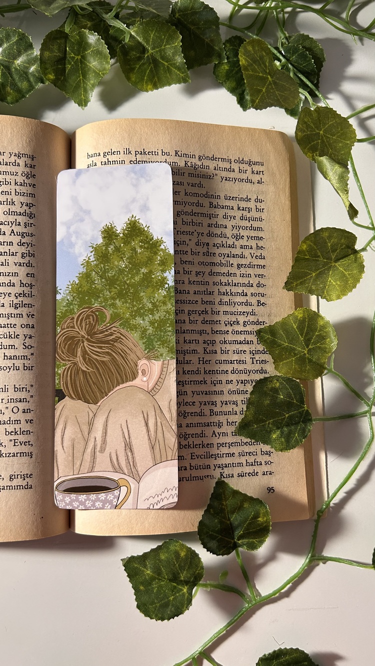 Balkon ve uyku temalı kitap ayracı