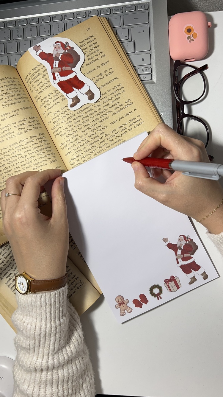 Noel ve yeni yıl temalı notepad