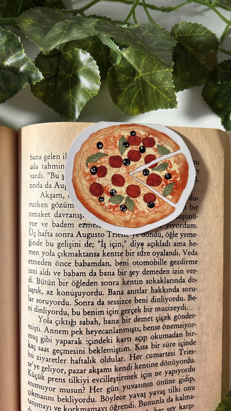 Mıknatıslı Pizza kitap ayracı, Magnetli kitap ayracı, Manyetik kitap ayracı