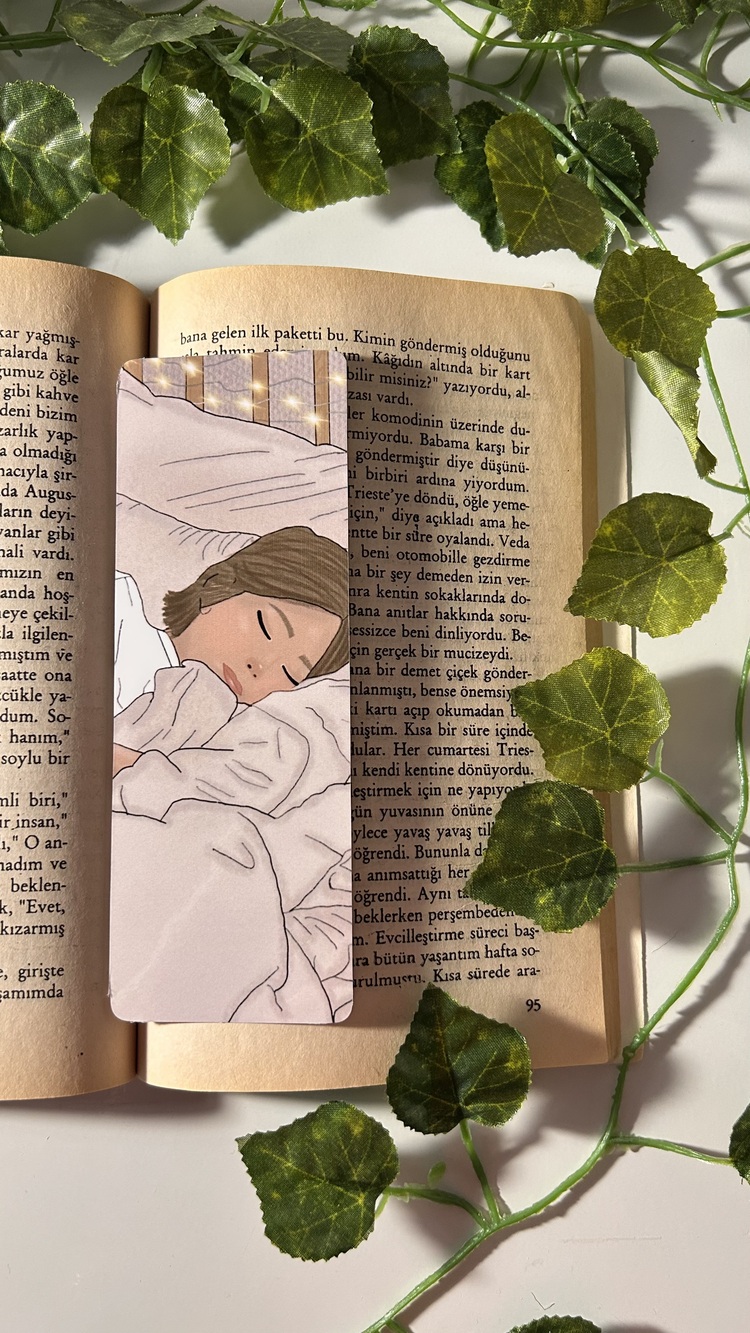 Uyku temalı kitap ayracı