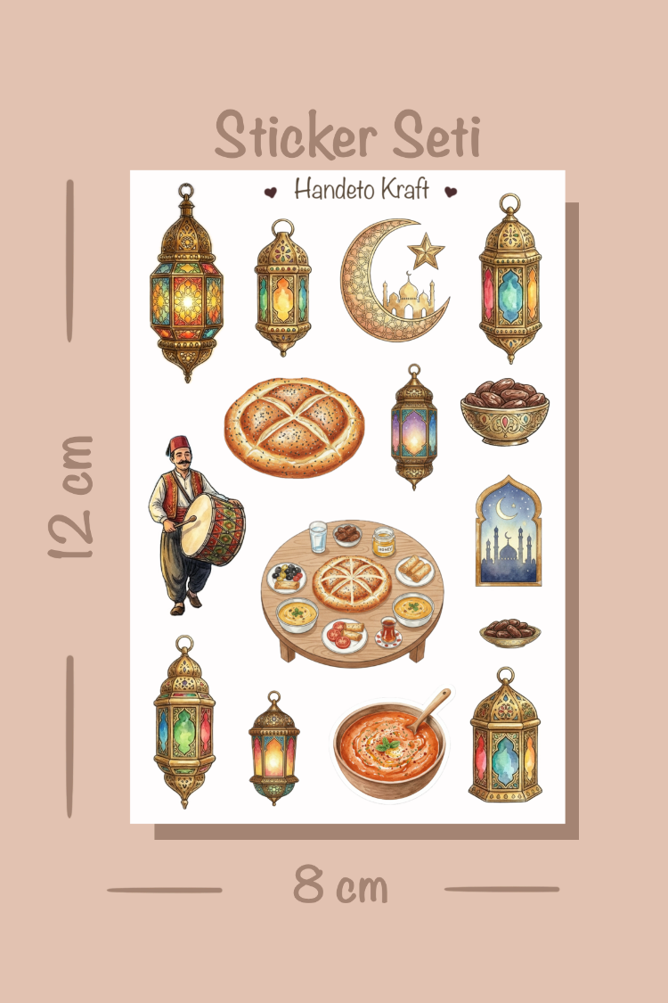 Ramazan Temalı Sticker Seti Çıkartma Scrapbook Bullet Journal Etiket Ajanda