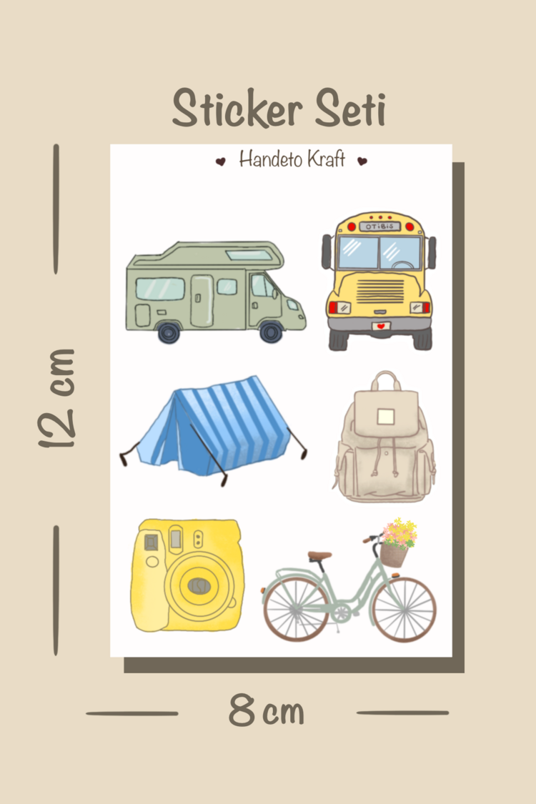 Yarı şeffaf 4lü Çoklu Valiz Sticker Seti, 8x12 cm