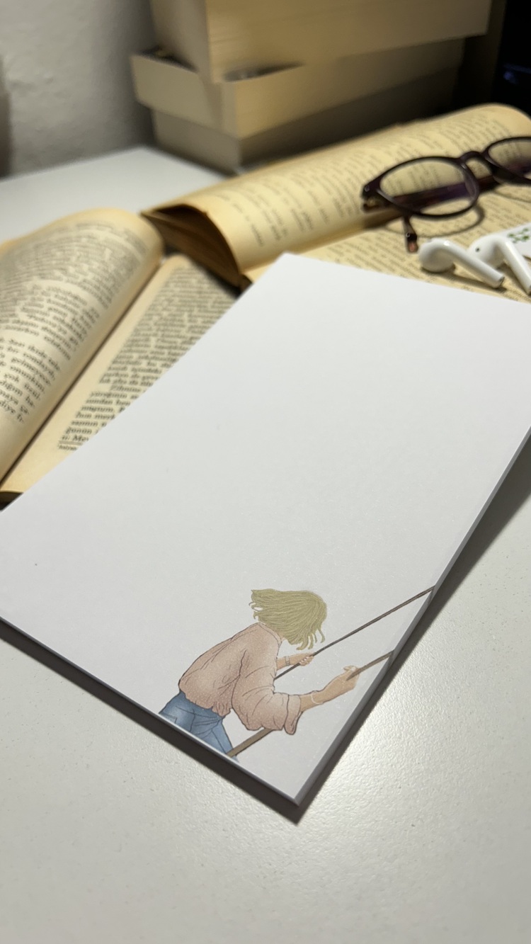 Salıncak temalı notepad/memopad