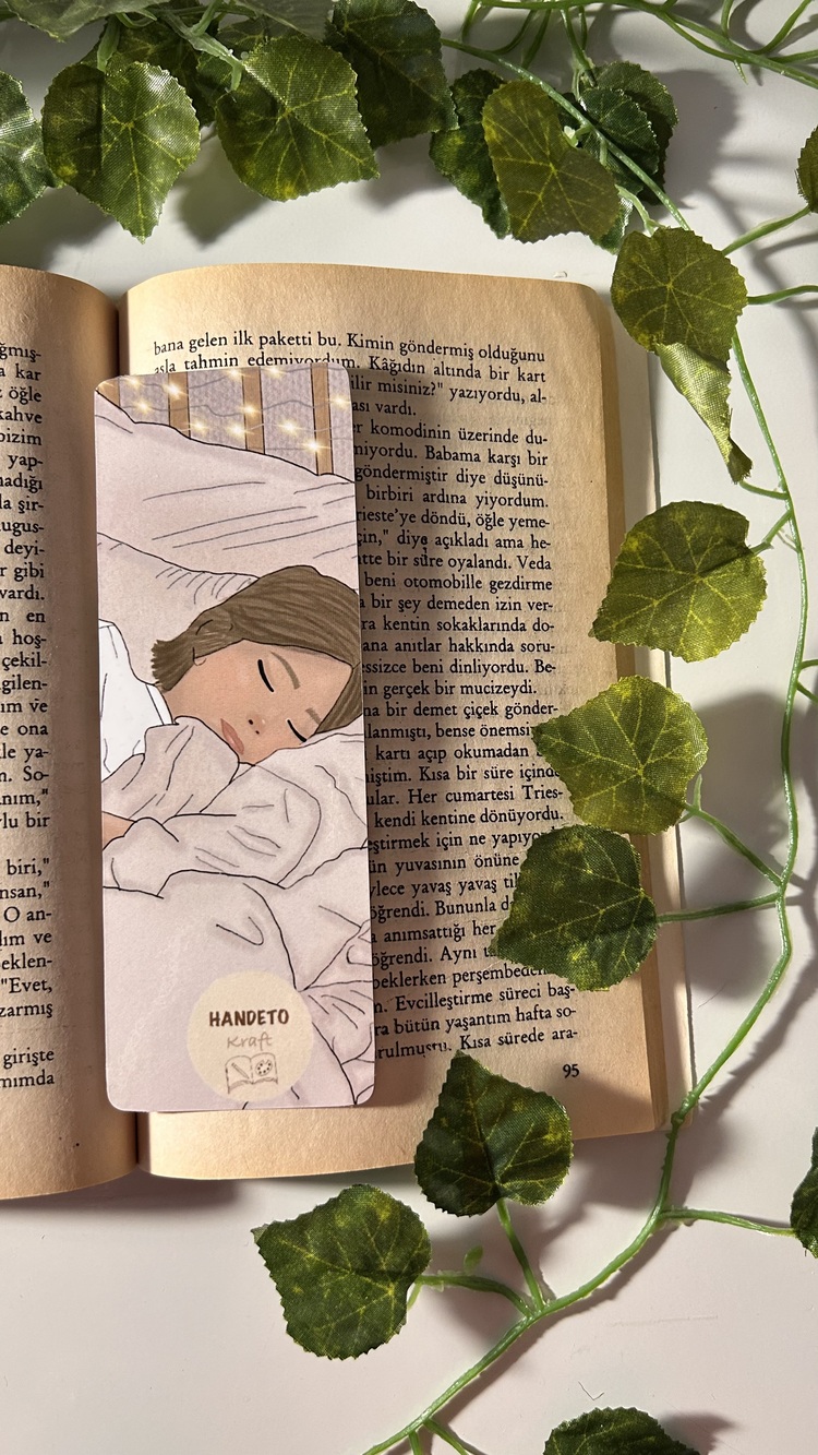 Uyku temalı kitap ayracı