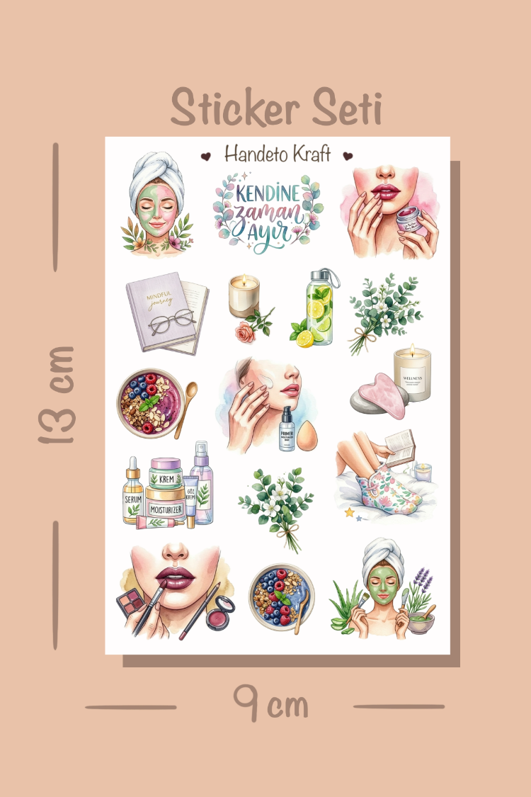 4'lü Clean Girl Sticker Seti, Planner Etiket, Çıkartma, Ajanda Sticker, Journal Sticker
