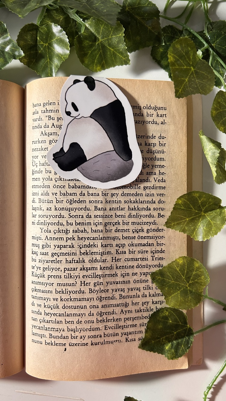 Mıknatıslı Panda kitap ayracı, Magnetli kitap ayracı, Manyetik kitap ayracı