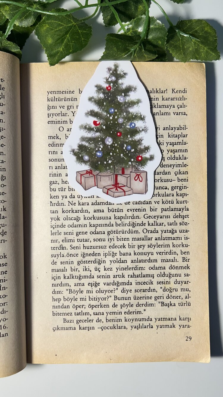 Yılbaşı ağacı mıknatıslı kitap ayracı