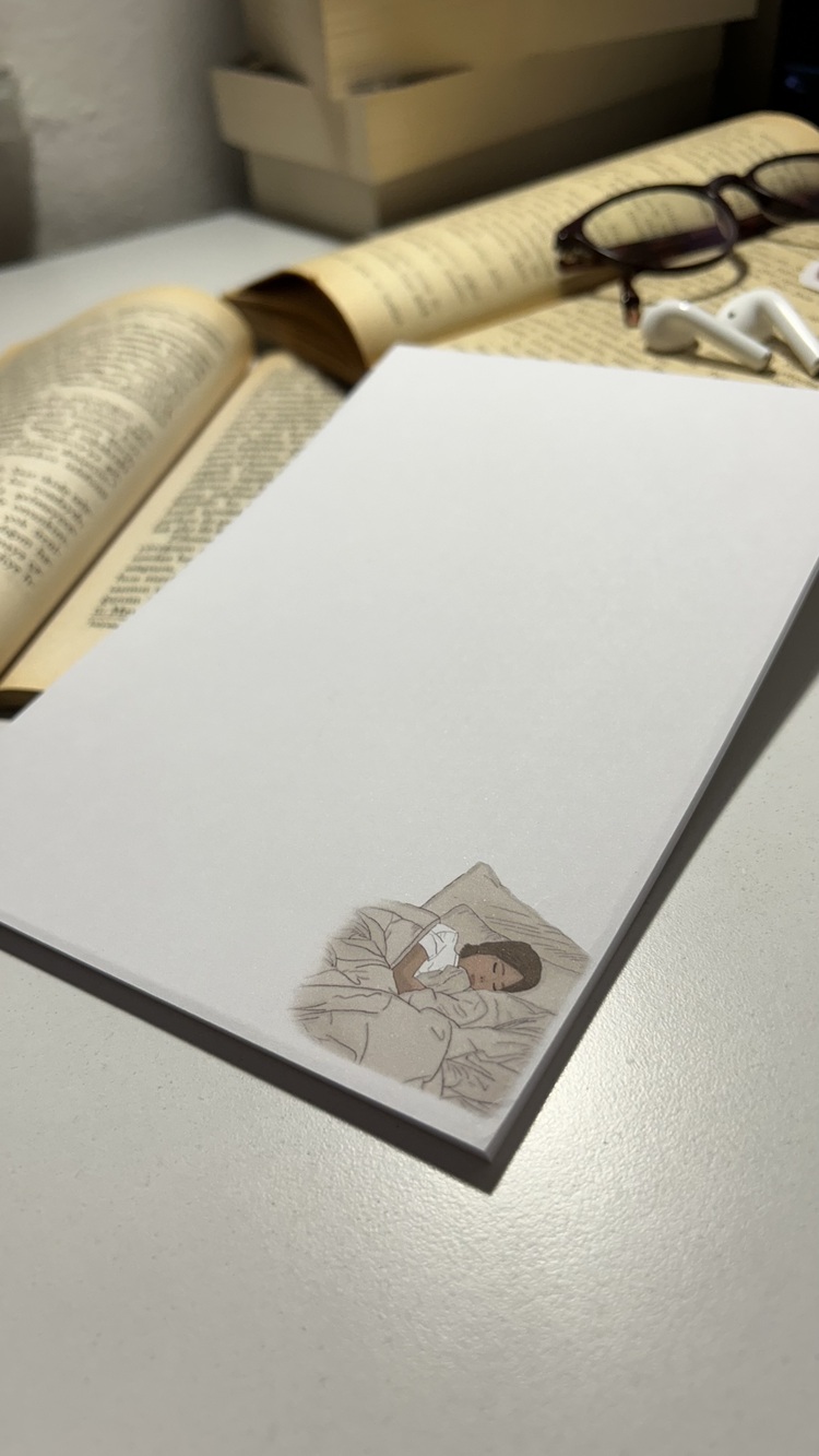 Uykucu temalı notepad/memopad