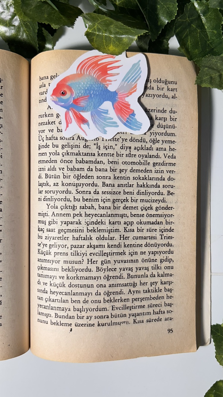 Renkli balık temalı mıknatıslı kitap ayracı