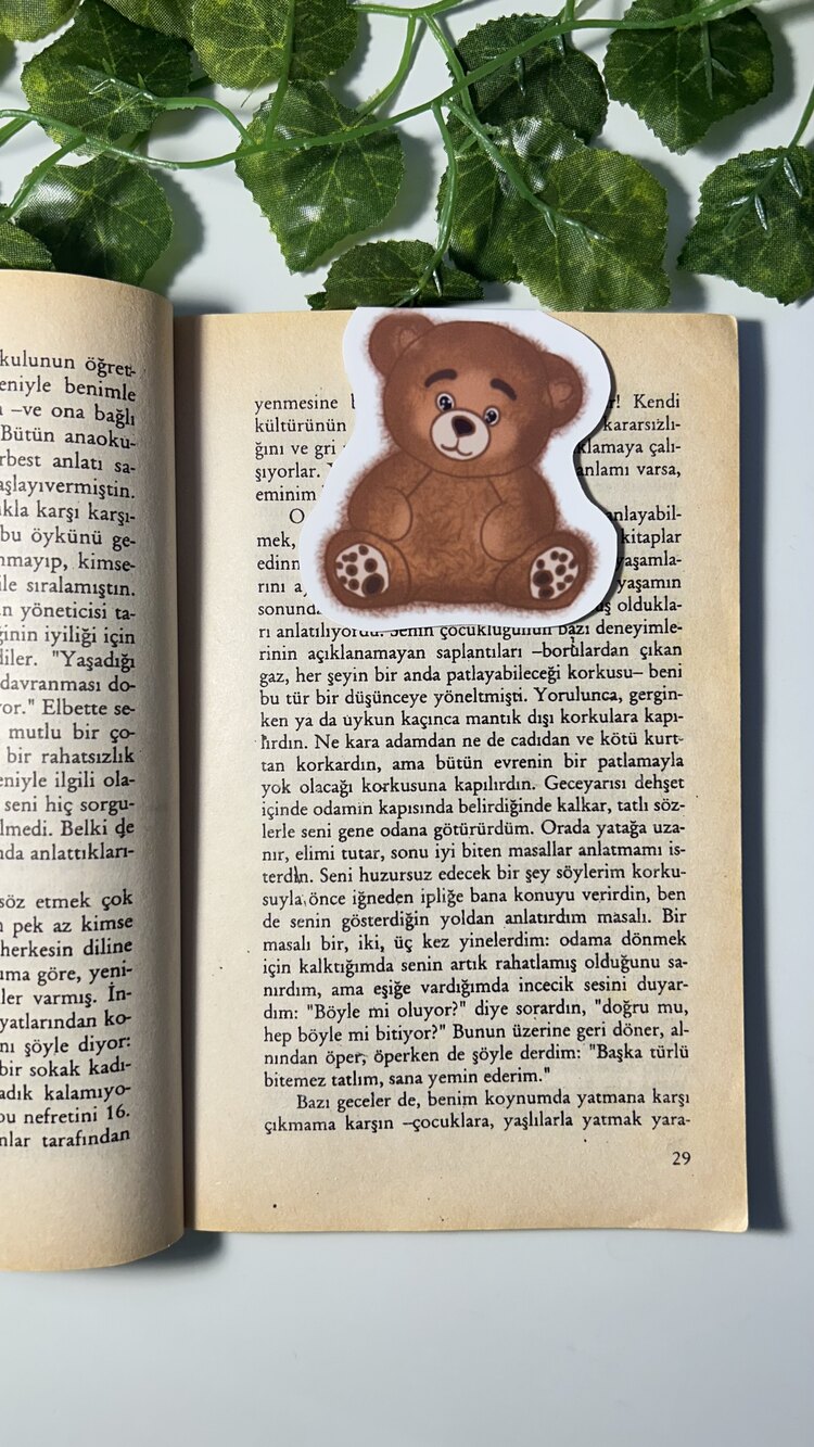 Ayıcık mıknatıslı kitap ayracı