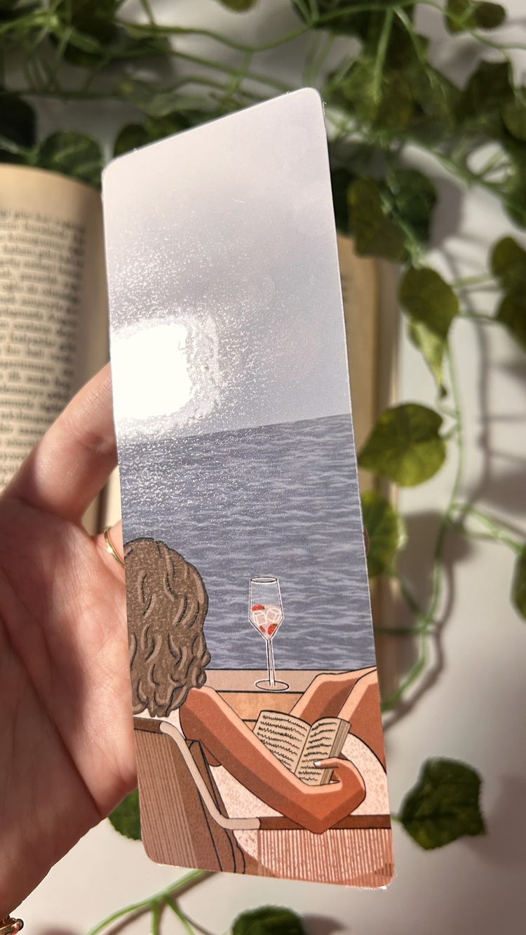 Balkon ve kitap temalı kitap ayracı