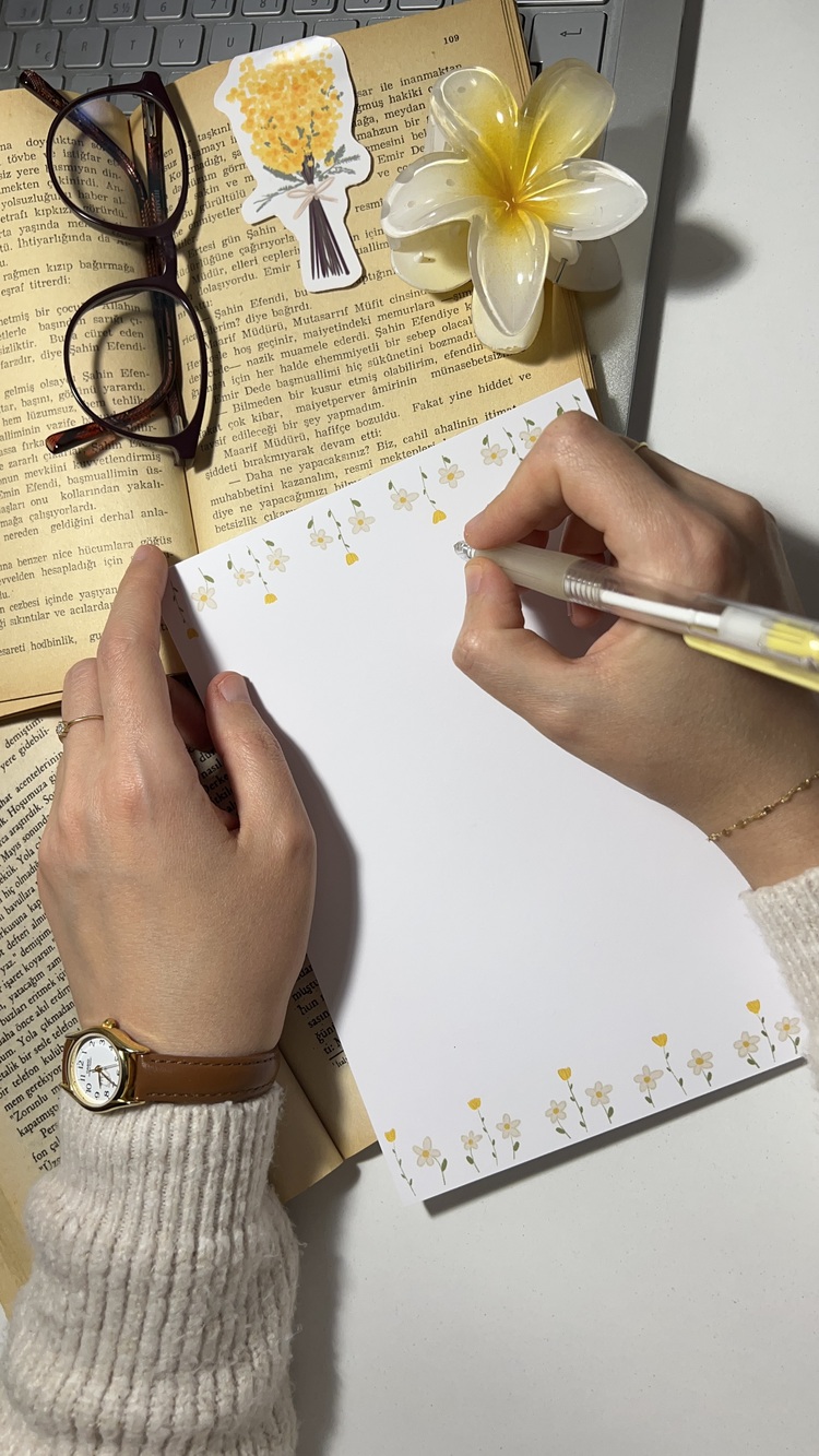 Papatya temalı notepad/memopad