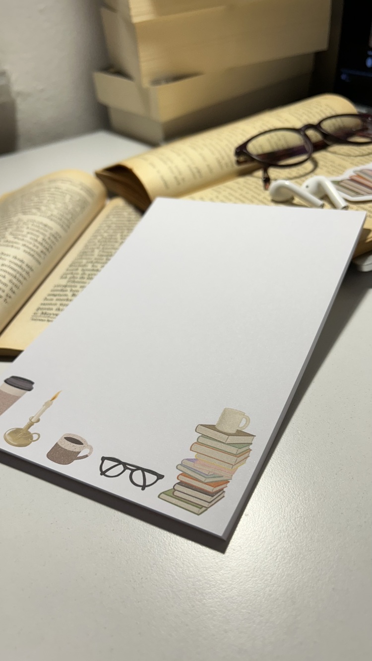 Kitap kahve temalı notepad