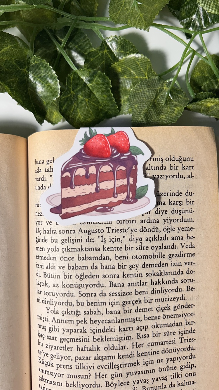 Çikolatalı pasta temalı mıknatıslı kitap ayracı