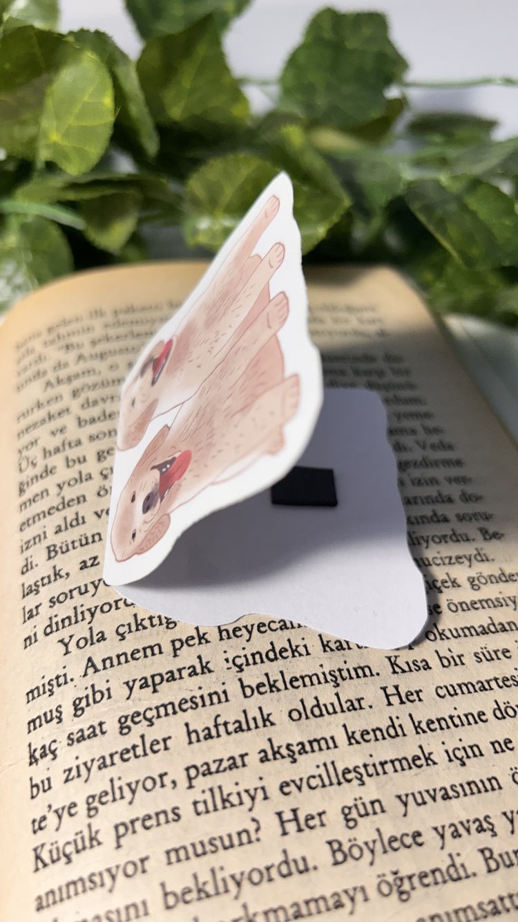 Köpek temalı mıknatıslı kitap ayracı