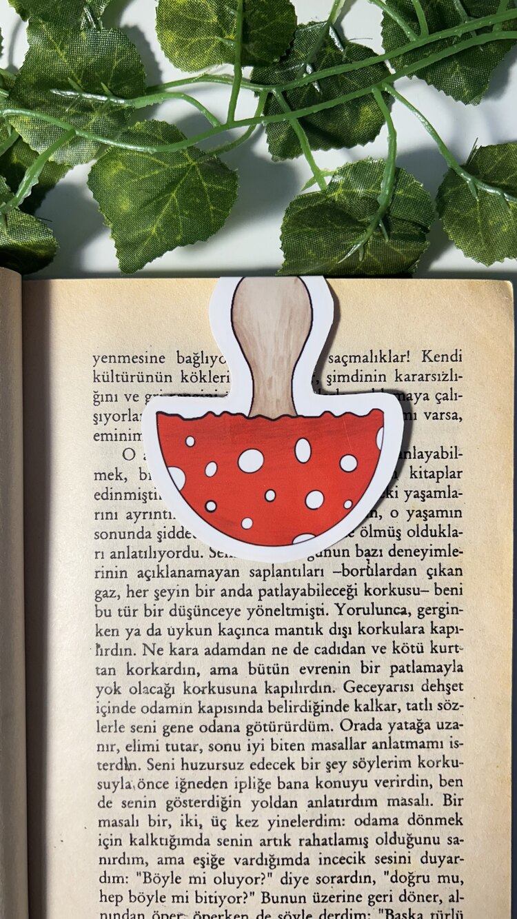 Mantar mıknatıslı kitap ayracı