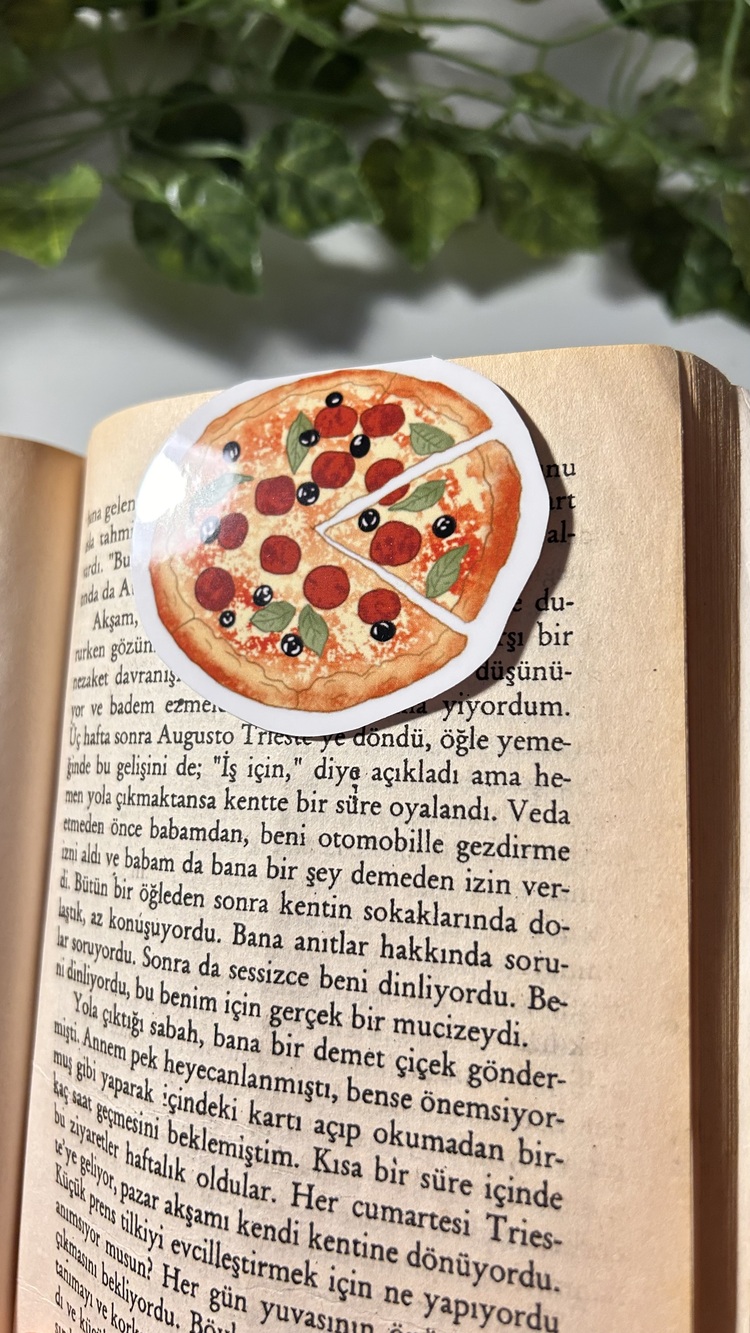 Mıknatıslı Pizza kitap ayracı, Magnetli kitap ayracı, Manyetik kitap ayracı
