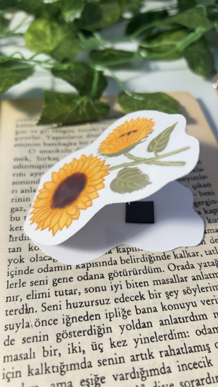 Ay çiçeği mıknatıslı kitap ayracı