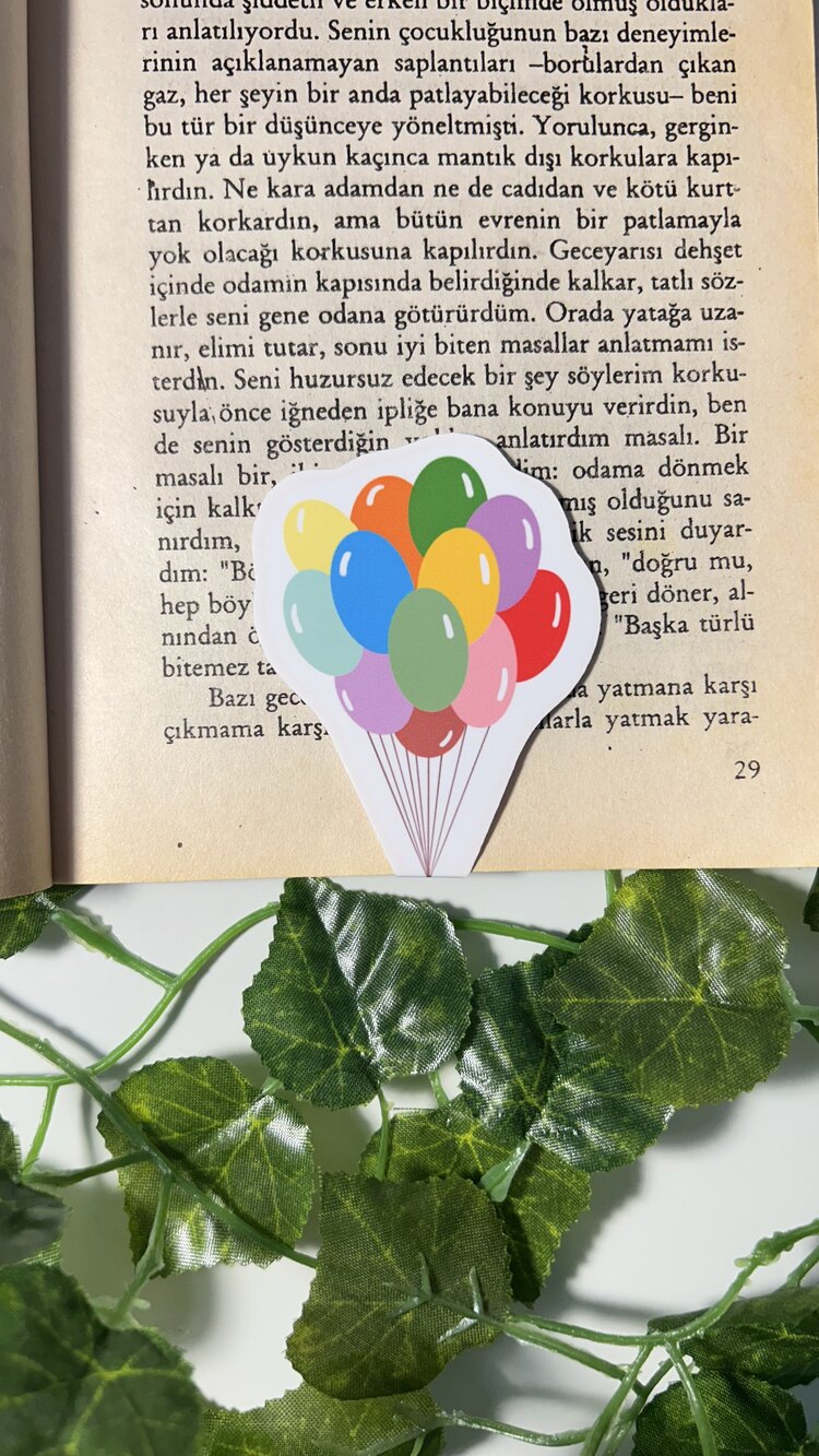 Balon mıknatıslı kitap ayracı