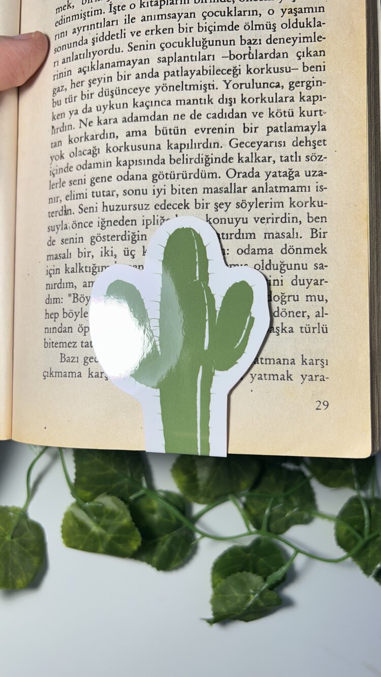 Kaktüs mıknatıslı kitap ayracı